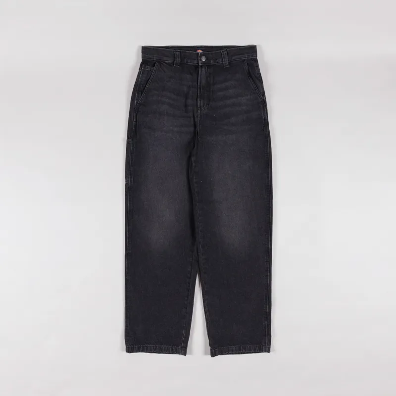 Dickies Madison Baggy Tapered Jeans Black Wash Faded