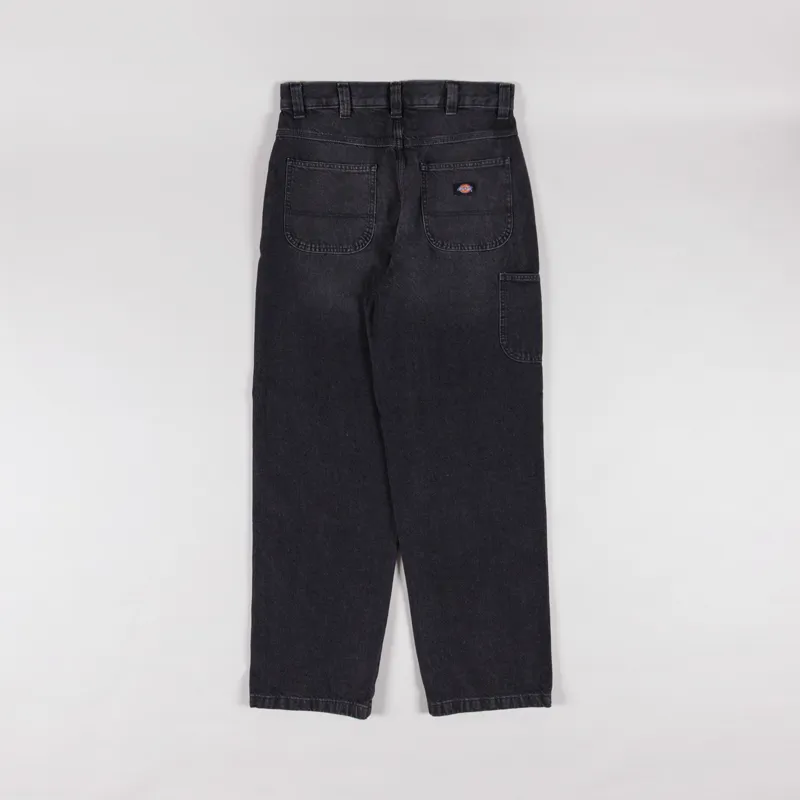 Dickies Madison Baggy Tapered Jeans Black Wash Faded-1