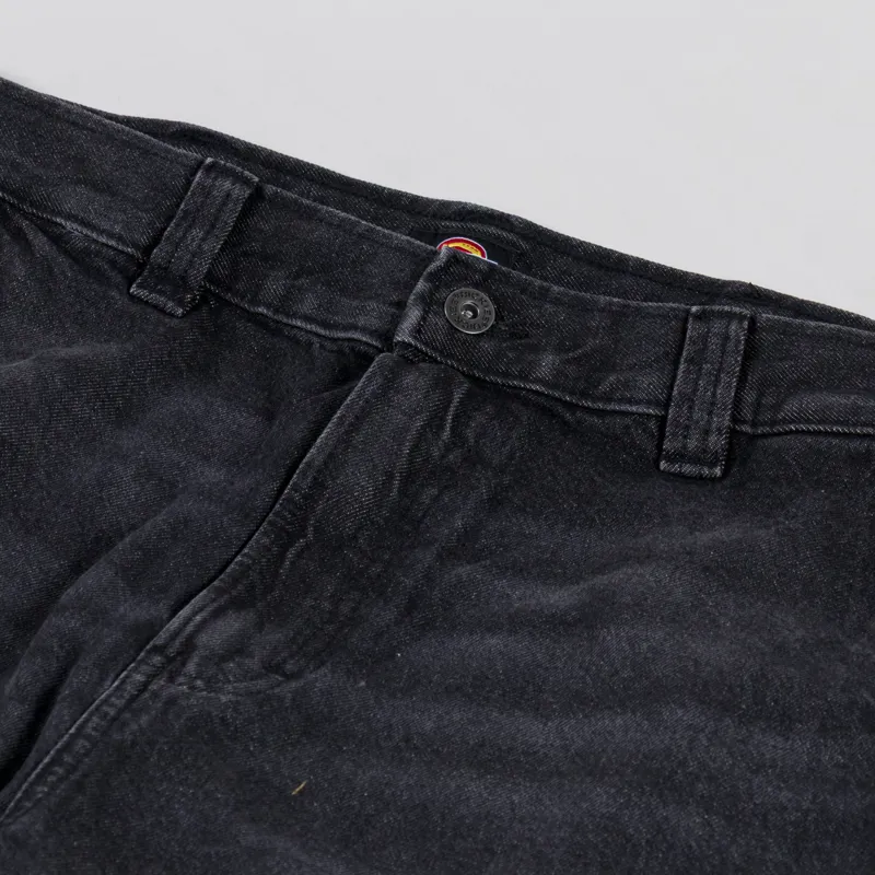 Dickies Madison Baggy Tapered Jeans Black Wash Faded-9