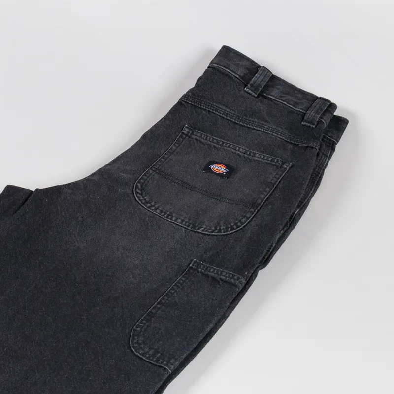 Dickies Madison Baggy Tapered Jeans Black Wash Faded-3
