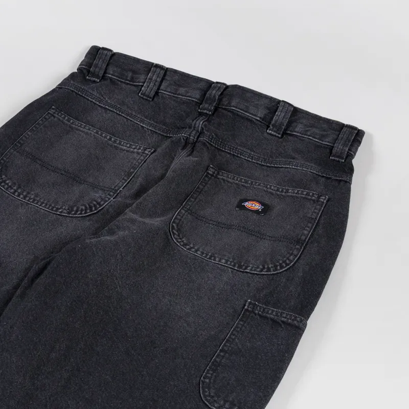 Dickies Madison Baggy Tapered Jeans Black Wash Faded-6