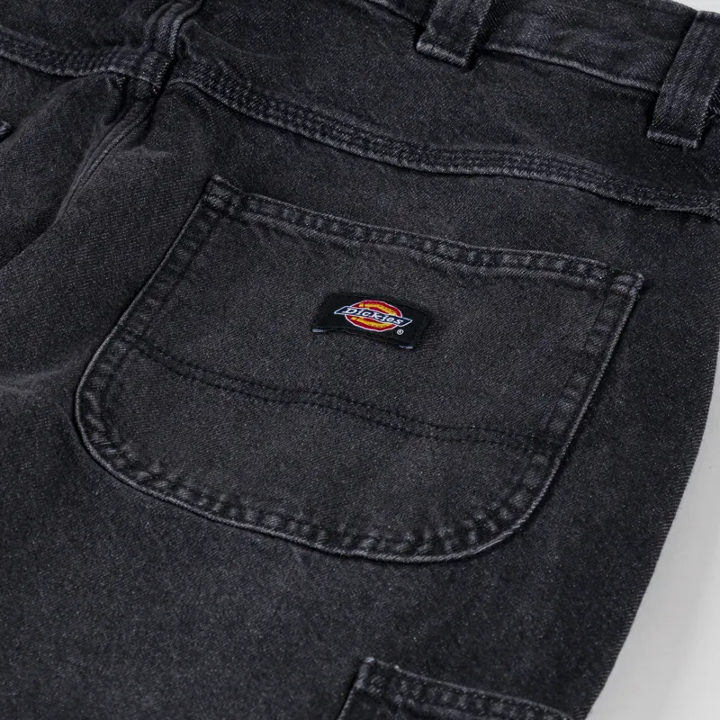 Dickies Madison Baggy Tapered Jeans Black Wash Faded-7
