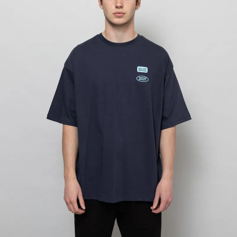 Kaotiko Pinball T Shirt Navy-2