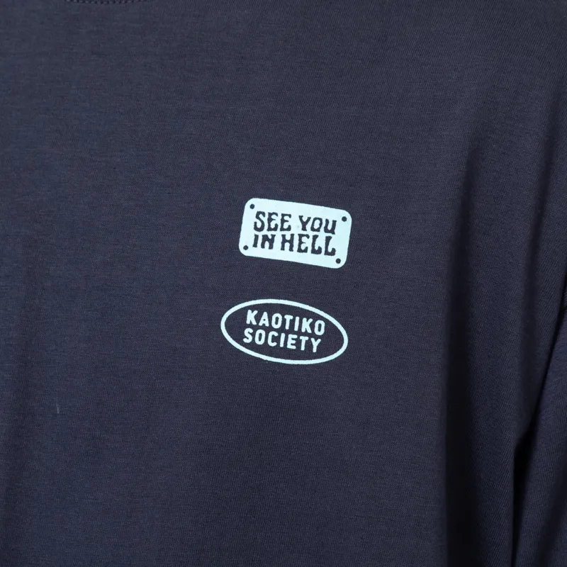 Kaotiko Pinball T Shirt Navy-6