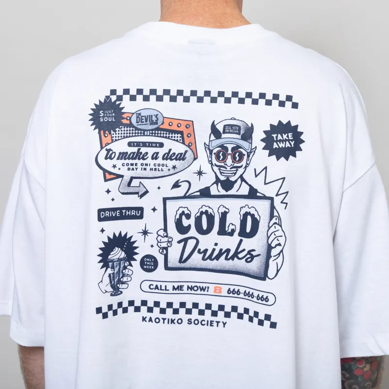 Kaotiko Cold Drinks T Shirt White-5