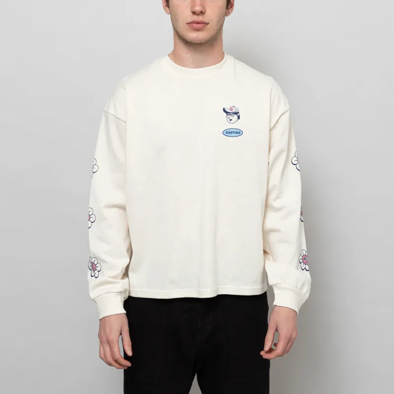 Kaotiko All The Time Long Sleeve T Shirt Ivory-2