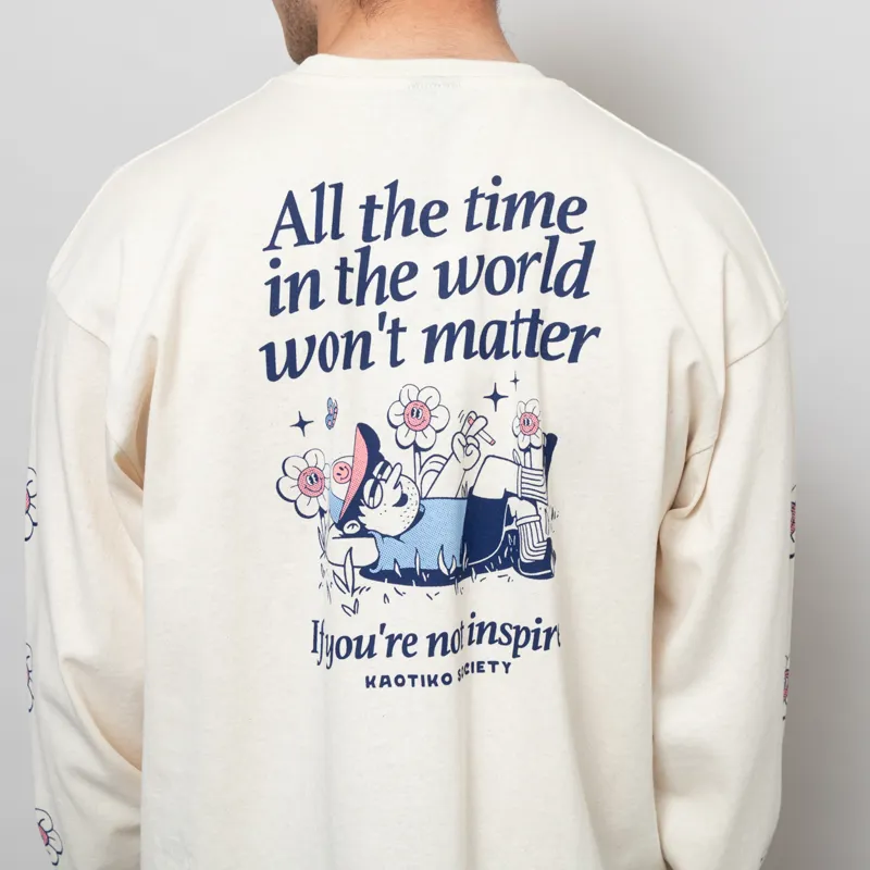Kaotiko All The Time Long Sleeve T Shirt Ivory-5