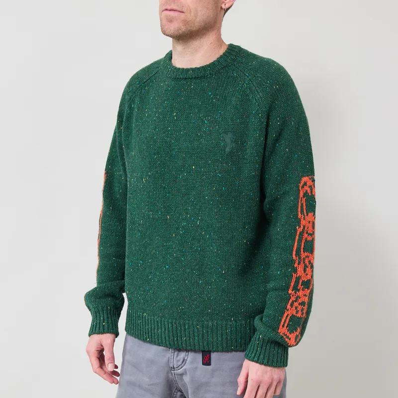 Token Chains Knit Sweater Dark Green