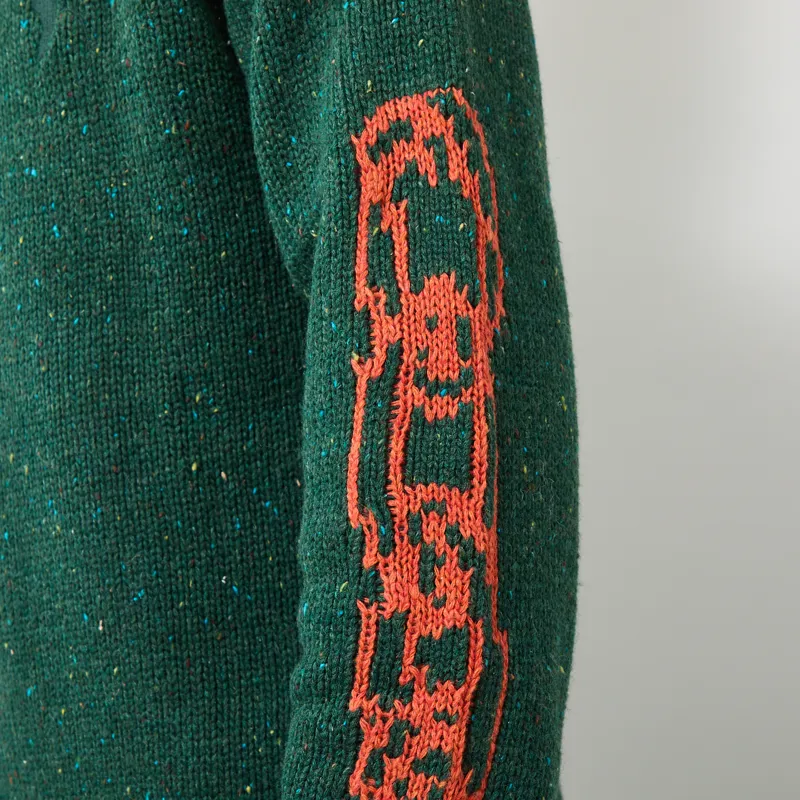 Token Chains Knit Sweater Dark Green-9