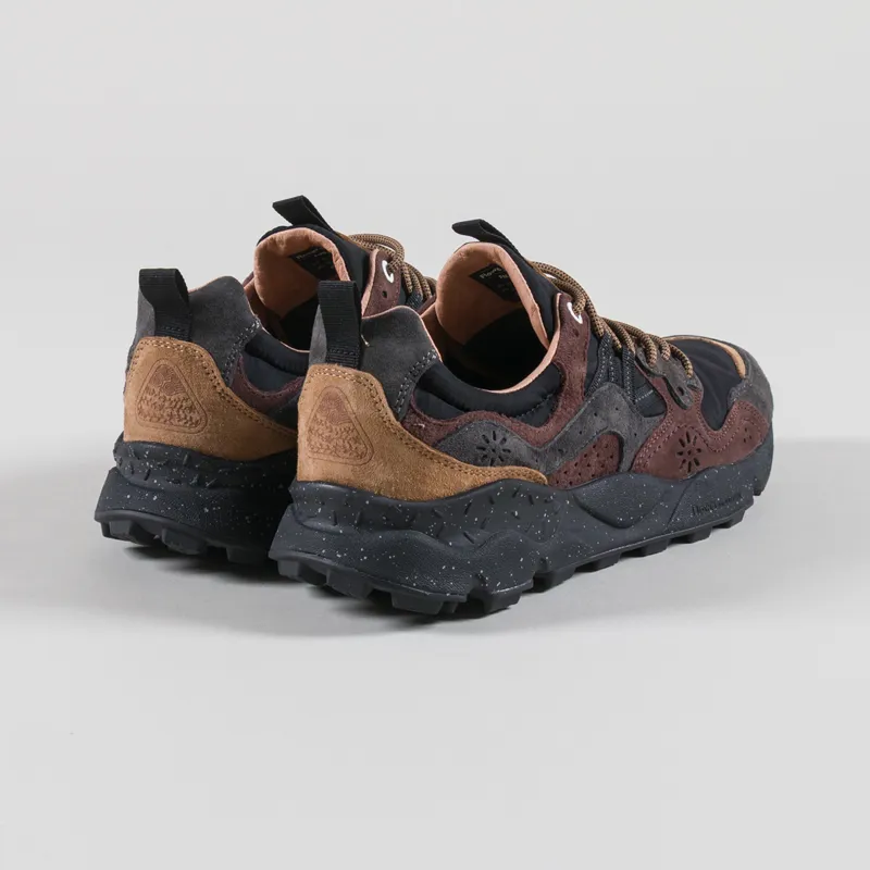 Flower Mountain Yamano 3 Shoes Dark Grey Black Dark Brown Suede Nylon-1