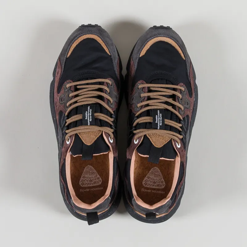 Flower Mountain Yamano 3 Shoes Dark Grey Black Dark Brown Suede Nylon-6