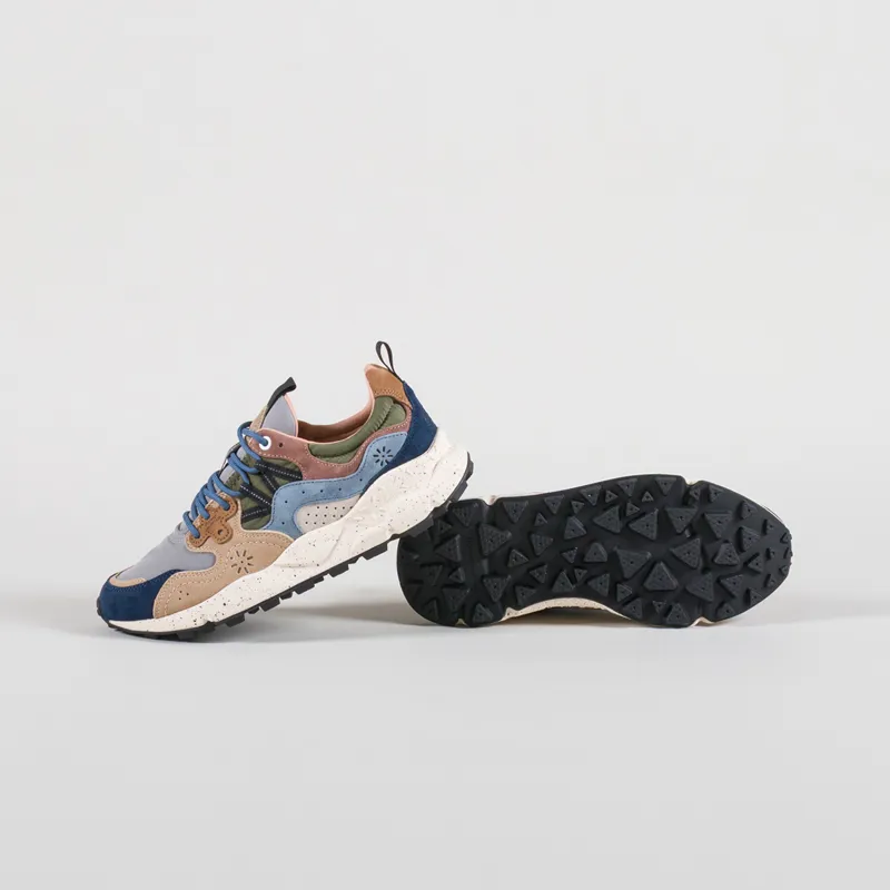 Flower Mountain Yamano 3 Shoes Navy Light Brown Grey Suede Nylon-3