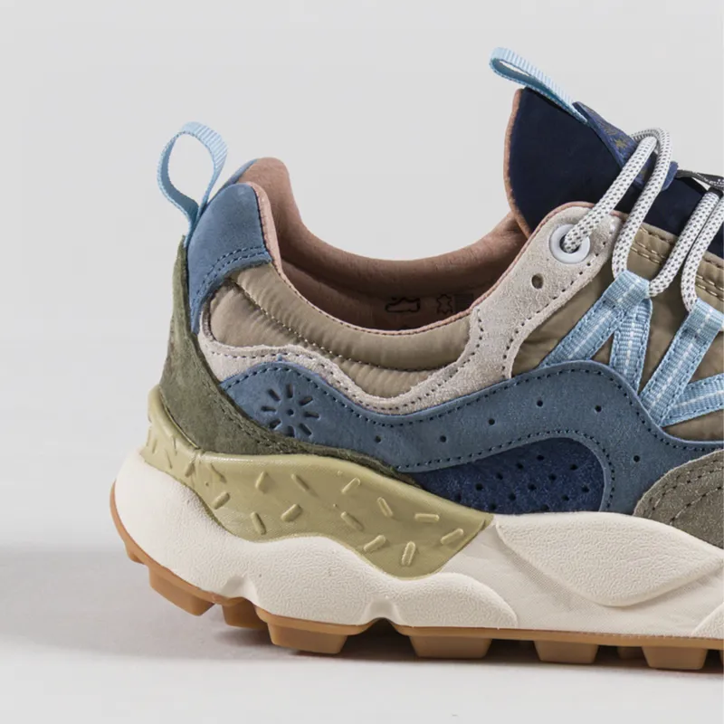 Flower Mountain Yamano 3 Shoes Navy Blue Khaki Suede Nylon-4