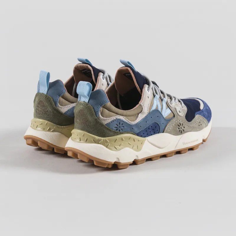 Flower Mountain Yamano 3 Shoes Navy Blue Khaki Suede Nylon-1