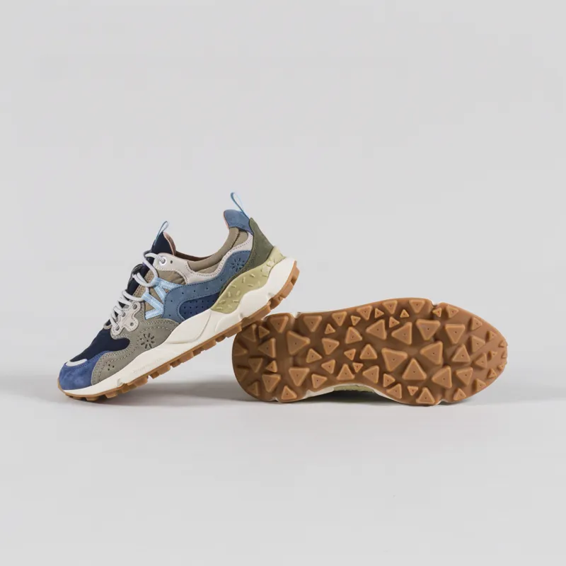 Flower Mountain Yamano 3 Shoes Navy Blue Khaki Suede Nylon-3