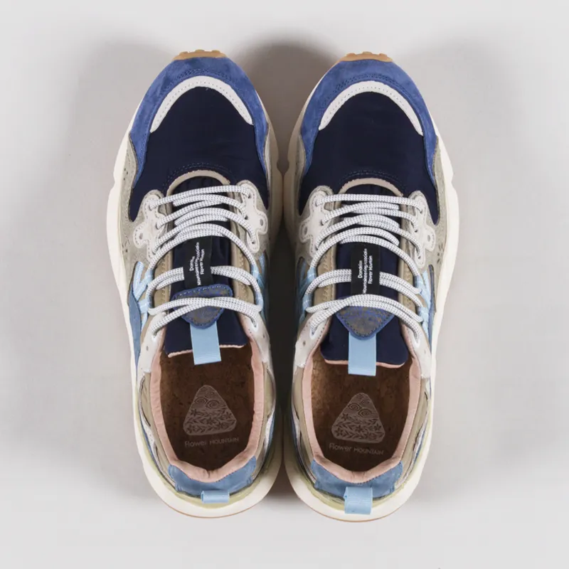 Flower Mountain Yamano 3 Shoes Navy Blue Khaki Suede Nylon-6