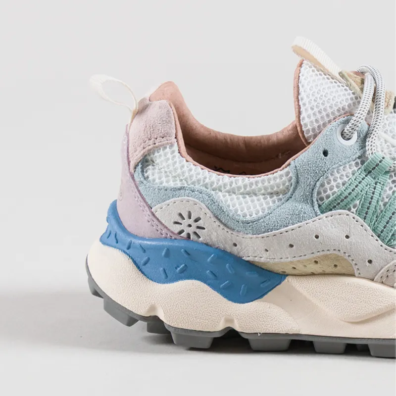 Flower Mountain Womens Yamano 3 Shoes Pale Yellow Off White Suede Mesh-4