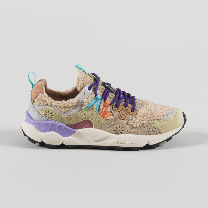 Flower Mountain Womens Yamano 3 Shoes Beige Multi Suede Teddy-2