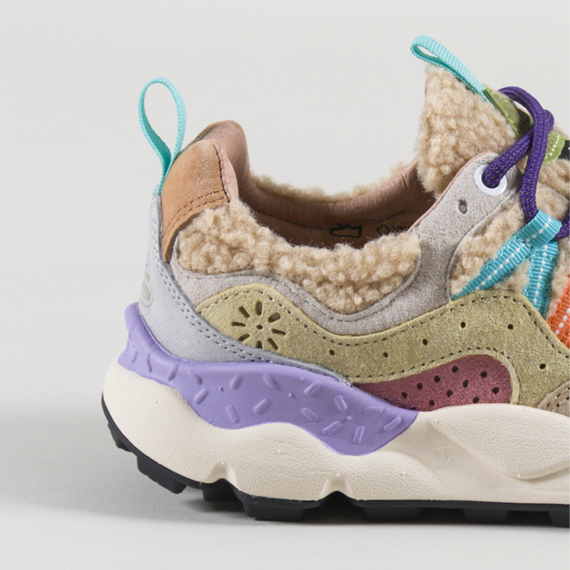 Flower Mountain Womens Yamano 3 Shoes Beige Multi Suede Teddy-4