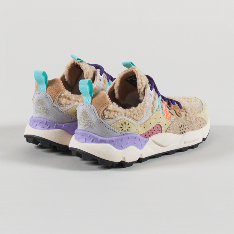 Flower Mountain Womens Yamano 3 Shoes Beige Multi Suede Teddy-1