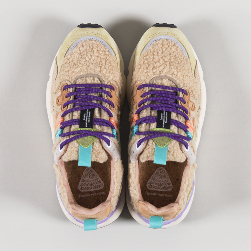 Flower Mountain Womens Yamano 3 Shoes Beige Multi Suede Teddy-6