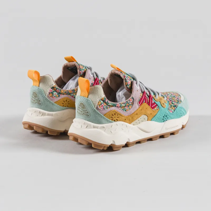 Flower Mountain Womens Yamano 3 Shoes Light Green Caraibi Zucca Suede Nylon Flower-1