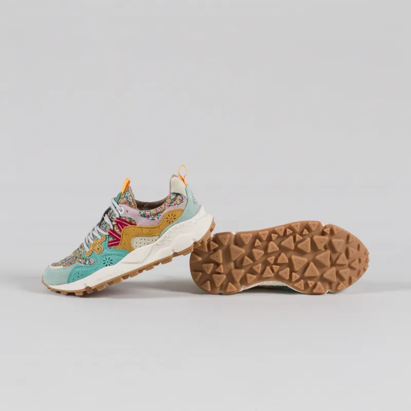 Flower Mountain Womens Yamano 3 Shoes Light Green Caraibi Zucca Suede Nylon Flower-3