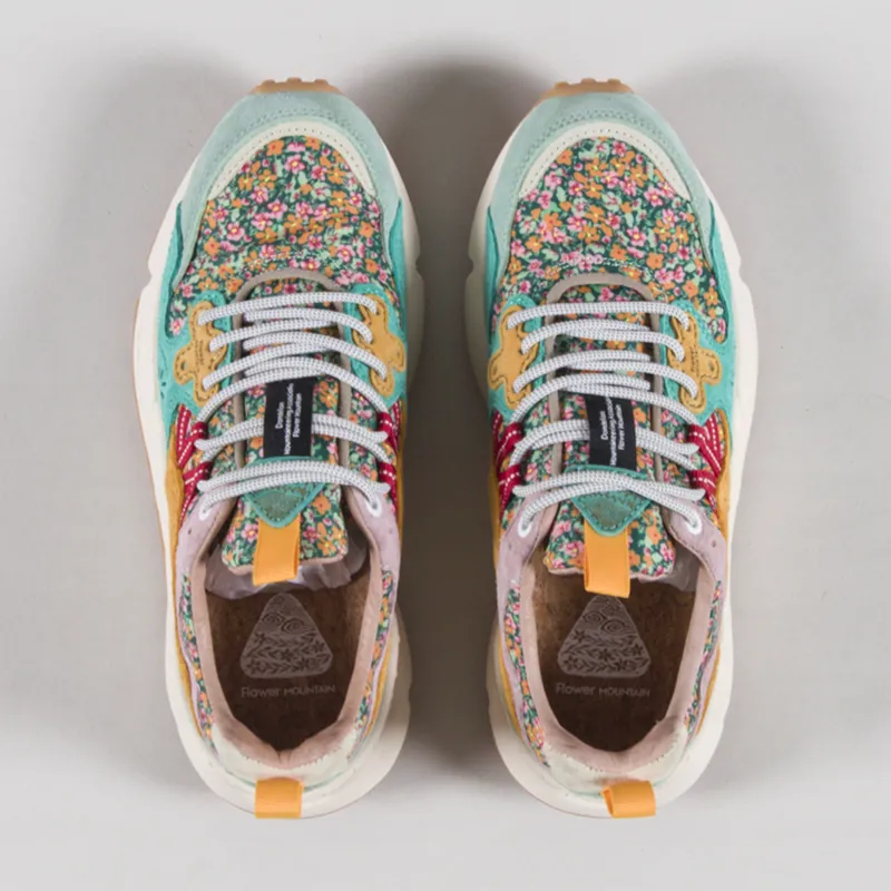 Flower Mountain Womens Yamano 3 Shoes Light Green Caraibi Zucca Suede Nylon Flower-6