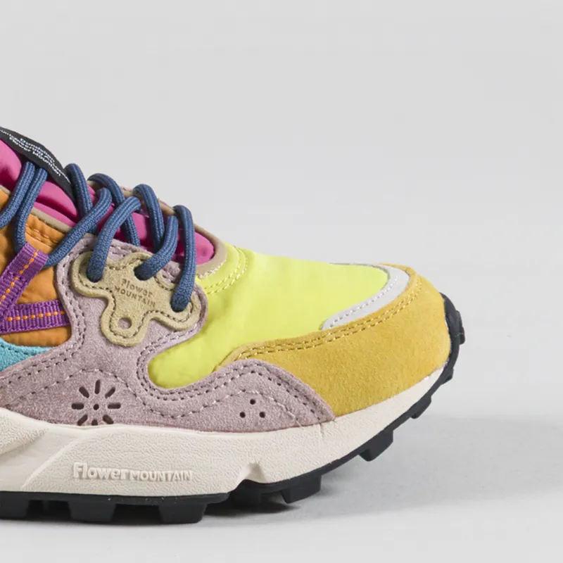 Flower Mountain Womens Yamano 3 Shoes Yellow Light Lime Pink Suede Nylon-6