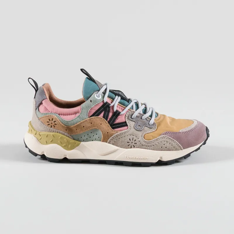 Flower Mountain Womens Yamano 3 Shoes Purple Orange Beige Suede Nylon-2
