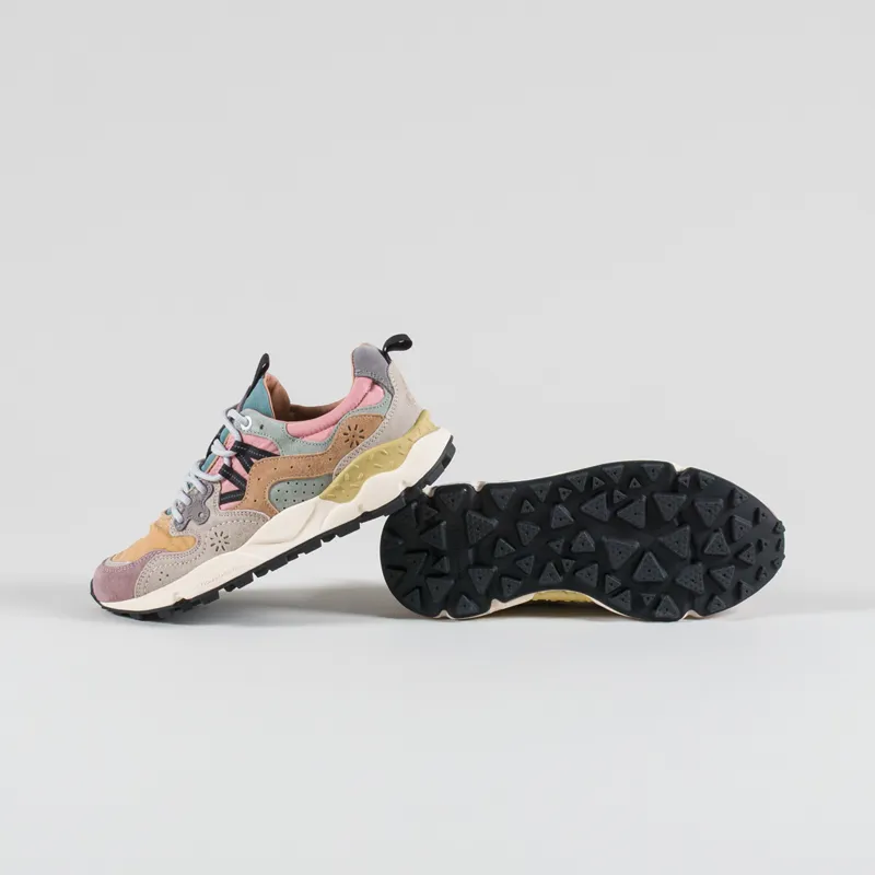 Flower Mountain Womens Yamano 3 Shoes Purple Orange Beige Suede Nylon-3