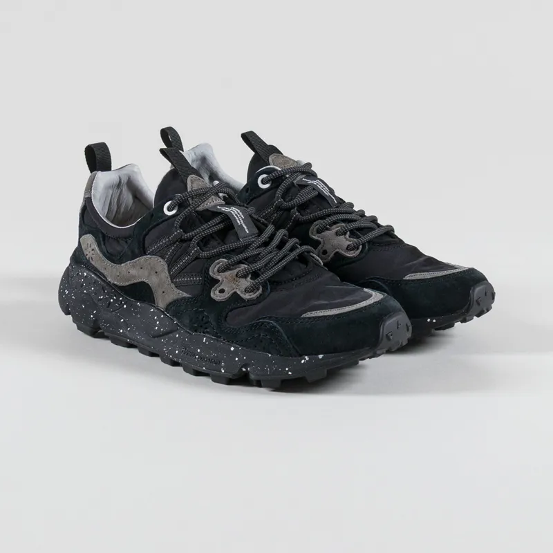 Flower Mountain Womens Yamano 3 Shoes Black Suede Nylon