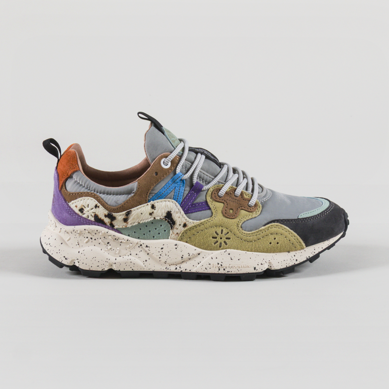 Flower Mountain Yamano 3 Shoe Dark Grey Light Grey Zucca Suede Pony Hair Nylon-2