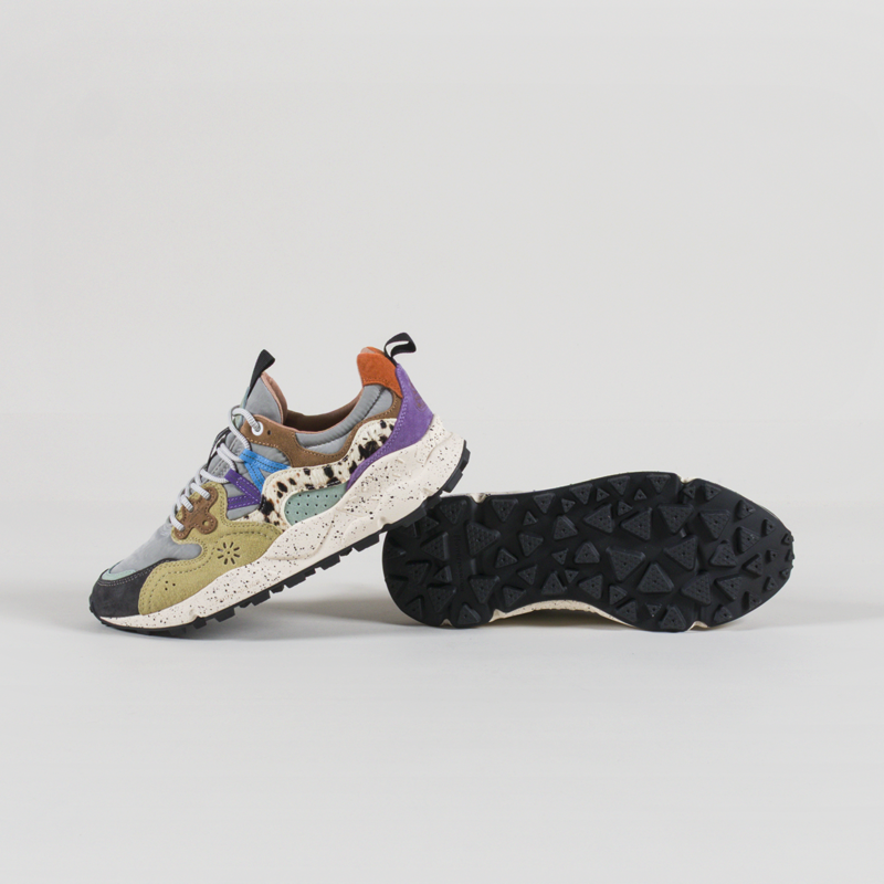 Flower Mountain Yamano 3 Shoe Dark Grey Light Grey Zucca Suede Pony Hair Nylon-3