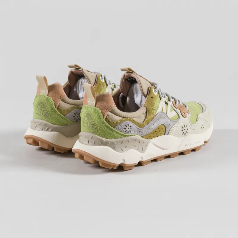 Flower Mountain Yamano 3 Shoes Milk Light Green Suede Nylon-1