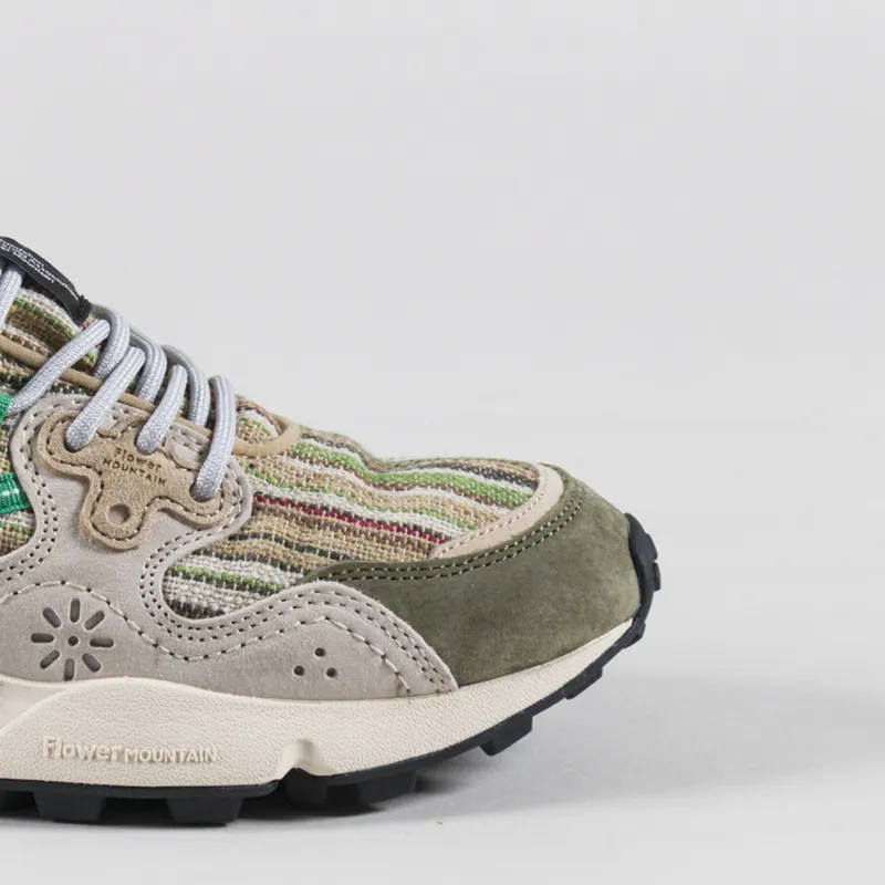 Flower Mountain Yamano 3 Shoes Military Brown Cream Suede Cotton Stripe-5