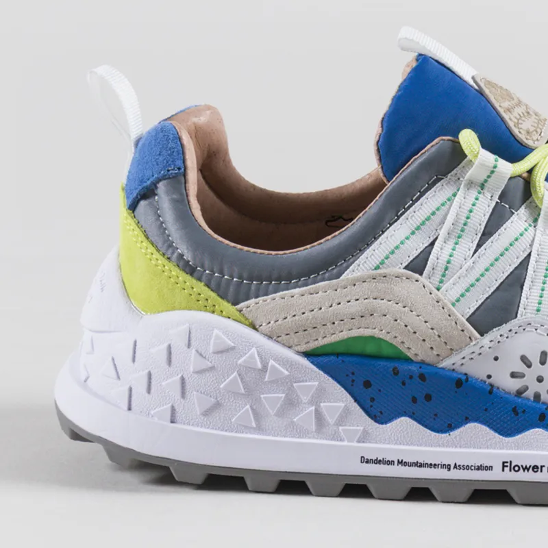 Flower Mountain Washi Shoes Grey White Azure Suede Nylon-4