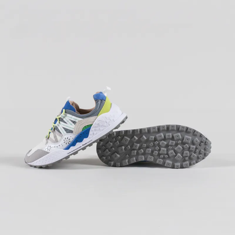 Flower Mountain Washi Shoes Grey White Azure Suede Nylon-3
