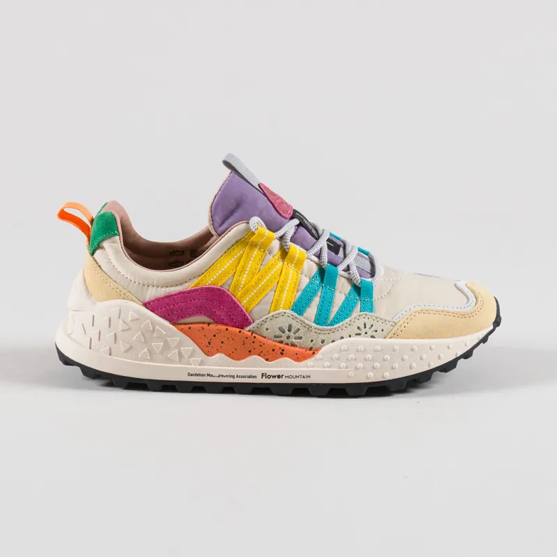 Flower Mountain Womens Washi Shoes Cream Off White Fuchsia Suede Nylon-2