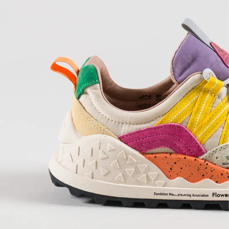 Flower Mountain Womens Washi Shoes Cream Off White Fuchsia Suede Nylon-4