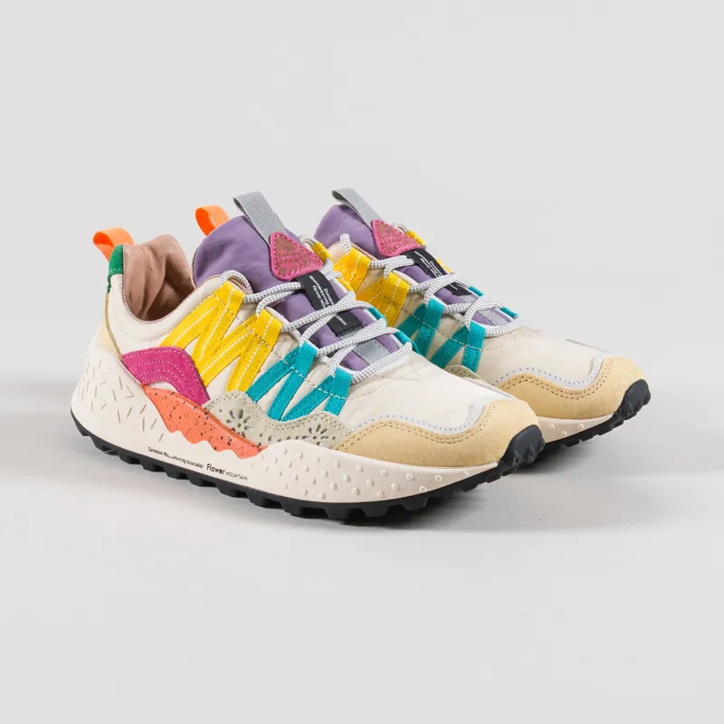 Flower Mountain Womens Washi Shoes Cream Off White Fuchsia Suede Nylon