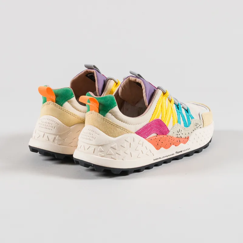 Flower Mountain Womens Washi Shoes Cream Off White Fuchsia Suede Nylon-1