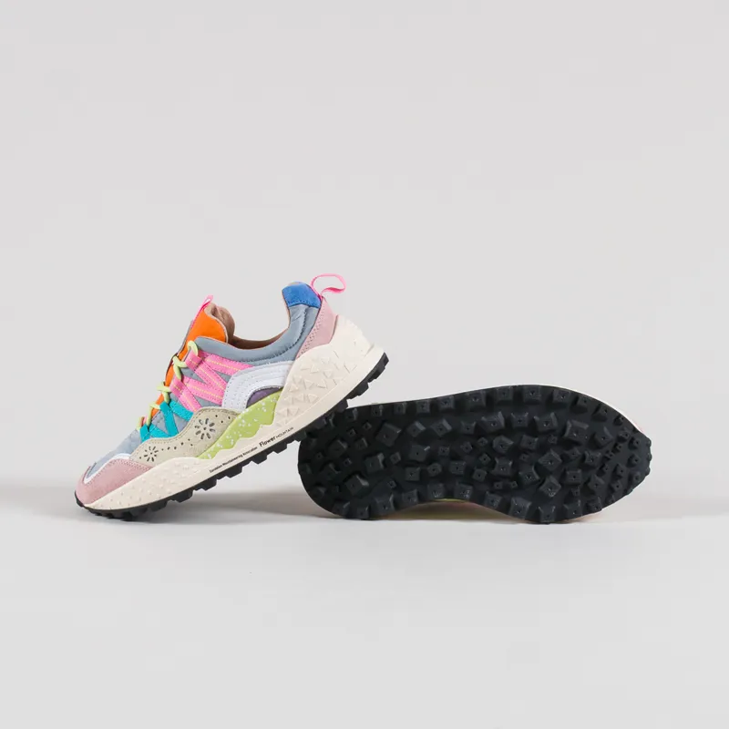 Flower Mountain Womens Washi Shoes Pink Off White Suede Nylon-3