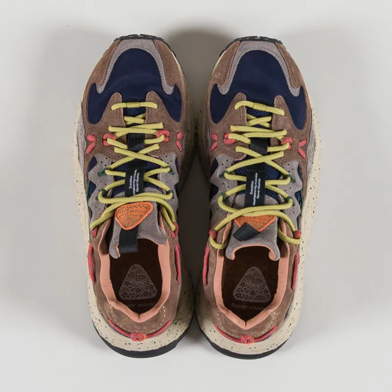 Flower Mountain Yamabushi Shoes Brown Black Mud Suede Nylon-6
