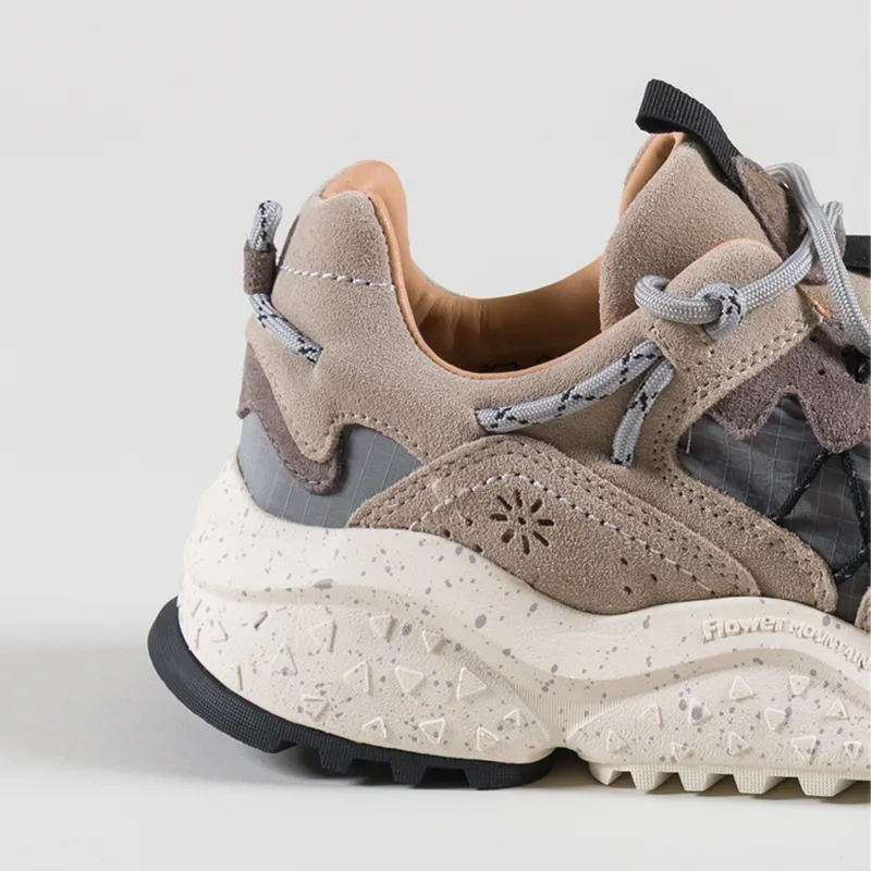 Flower Mountain Yamabushi Shoes Beige Grey Cow Suede-4