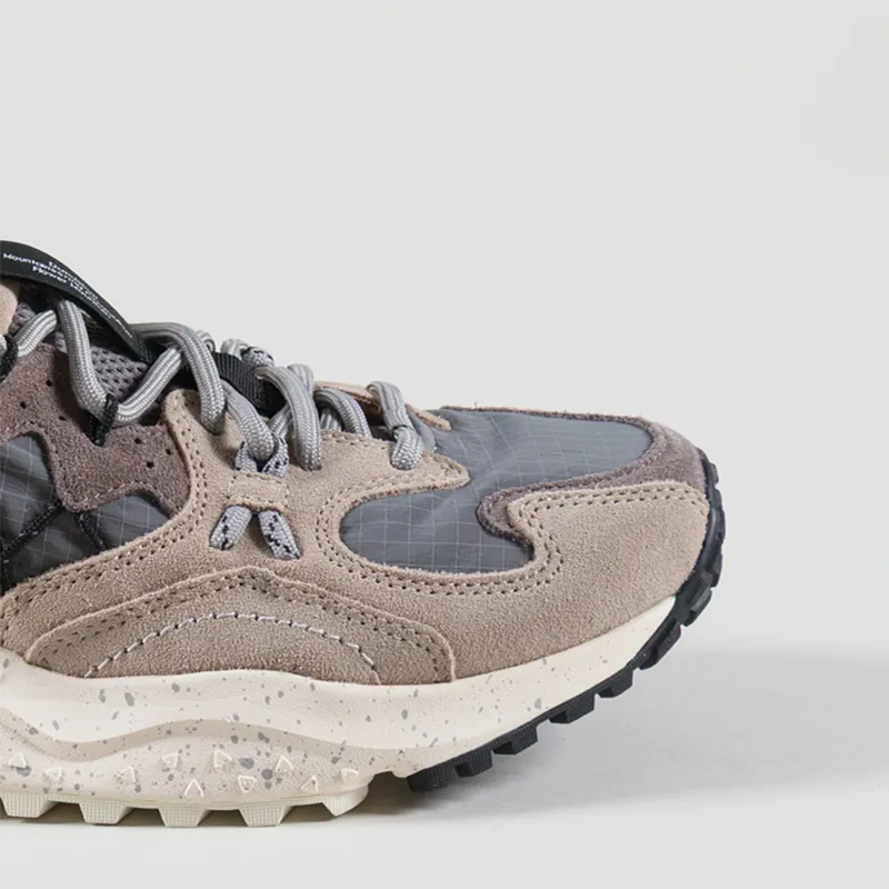 Flower Mountain Yamabushi Shoes Beige Grey Cow Suede-5