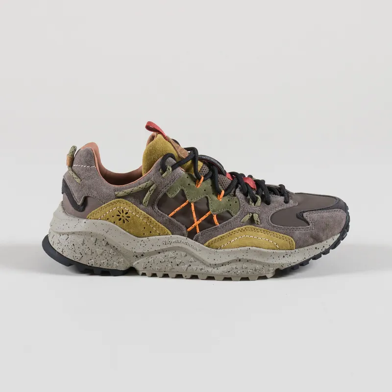 Flower Mountain Yamabushi Shoes Mud Dark Brown Acid Suede Nylon-2