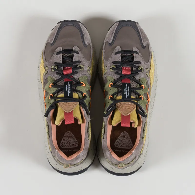 Flower Mountain Yamabushi Shoes Mud Dark Brown Acid Suede Nylon-6