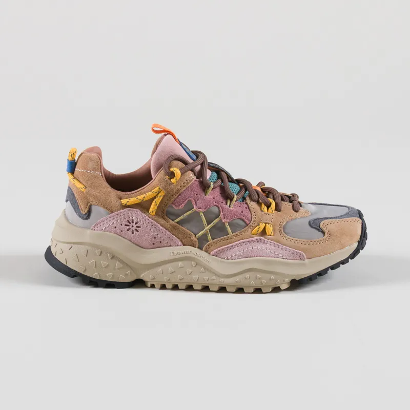 Flower Mountain Womens Yamabushi Shoes Cognac Taupe Pink Sude Nylon-2