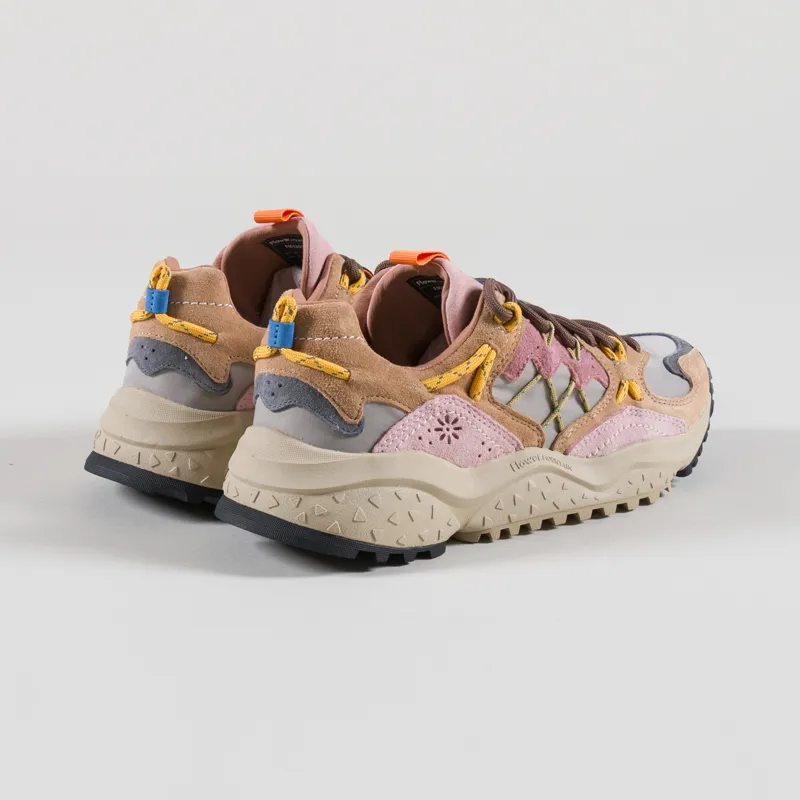 Flower Mountain Womens Yamabushi Shoes Cognac Taupe Pink Sude Nylon-1